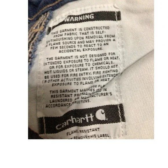 Carhartt Mens Size 40 x 32 Denim Carpenter Jeans Work Flame Resistant - Picture 4 of 4